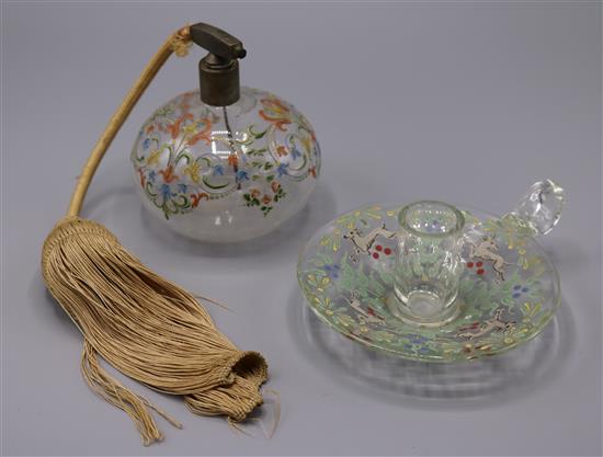 5 pieces of enamel glass